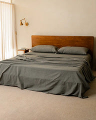 Classic Micro Twill Solid Melange Sheet Set Moss