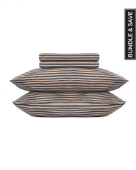 Classic Micro Twill Stripe Melange Sheet Set Steel Grey