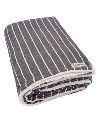 Dreamy Stripe Plush Blanket - Black