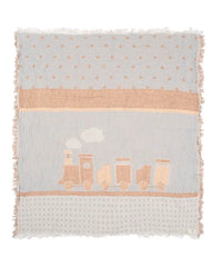 Choo-Choo Train Gauze Receiving Blanket Single with Pouch