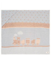 Choo-Choo Train Gauze Hooded Blanket Single