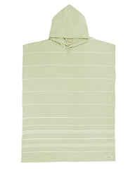 Classic Stripe Hooded Poncho - Celadon Green