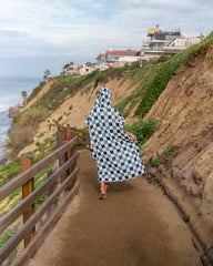 Checker Hooded Poncho
