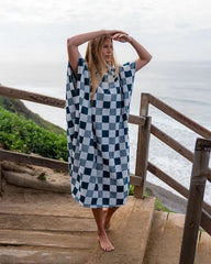 Checker Hooded Poncho
