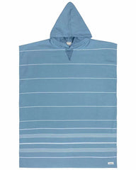 Classic Stripe Hooded Poncho Slate Blue