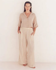 Sagar Gauze Crop Shirt - Pant Set