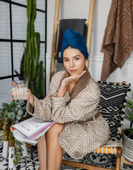 Terra Hair Towel - Navy