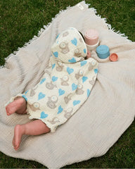 Little Fishies Gauze Receiving Blanket - Natural