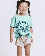 Make The Sea Trash Free Kids Tee - Soft Mint