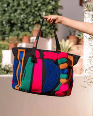 Hermosa Chenille Tote - Black