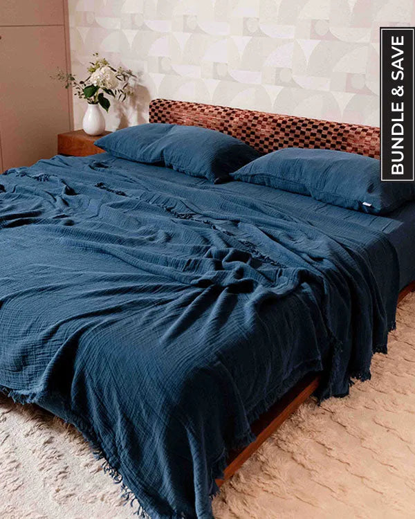 Dark Denim Bedding Set - King