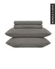 Classic Micro Twill Solid Melange Sheet Set Moss
