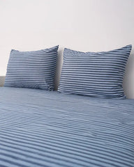 Classic Micro Twill Stripe Melange Pillowcase Set Indigo