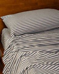 Classic Micro Twill Stripe Melange Pillowcase Set Steel Grey