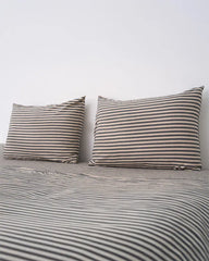 Classic Micro Twill Stripe Melange Pillowcase Set Steel Grey