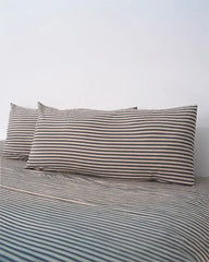 Classic Micro Twill Stripe Melange Pillowcase Set Steel Grey