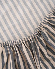 Classic Micro Twill Stripe Melange Fitted Sheet Steel Grey