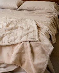 Cozy Texture Plush Blanket - Beige