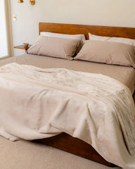Cozy Texture Plush Blanket - Beige