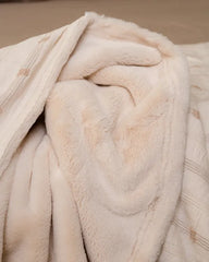 Cozy Texture Plush Blanket - Beige
