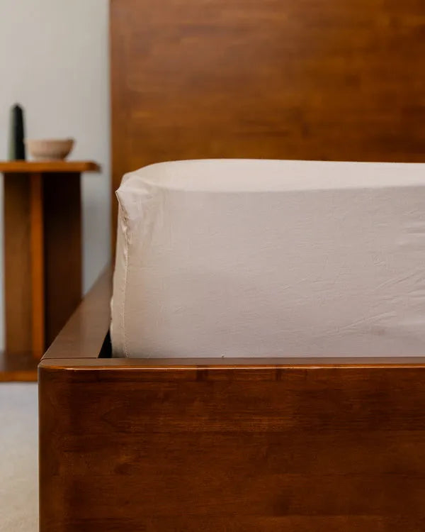 Luxe Sateen Fitted Sheet Beige