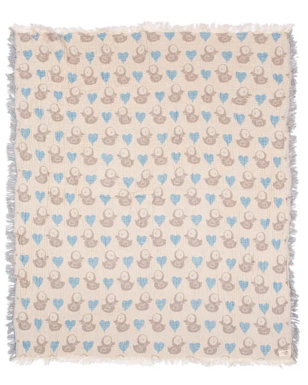 Ducky Gauze Receiving Blanket Single with Pouch