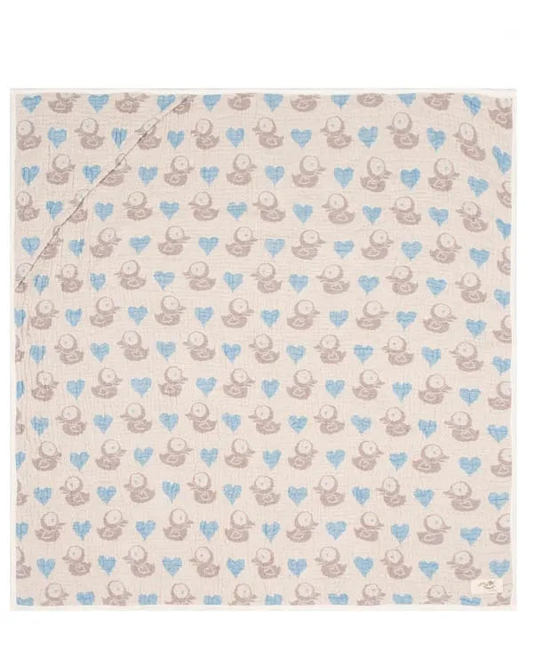 Ducky Gauze Hooded Blanket Single