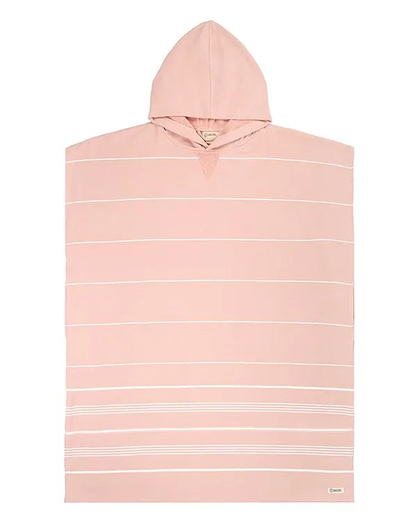 Classic Stripe Hooded Poncho - Misty Rose