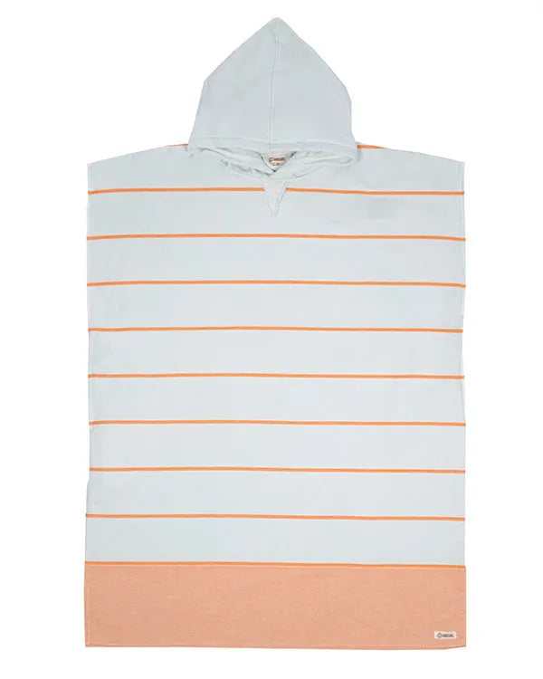 Colorblock Stripe Hooded Poncho - Mint