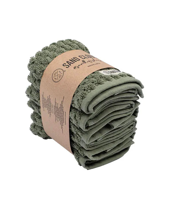 Atom Washcloth Bath Bundle 6 Pack - Hedge Green