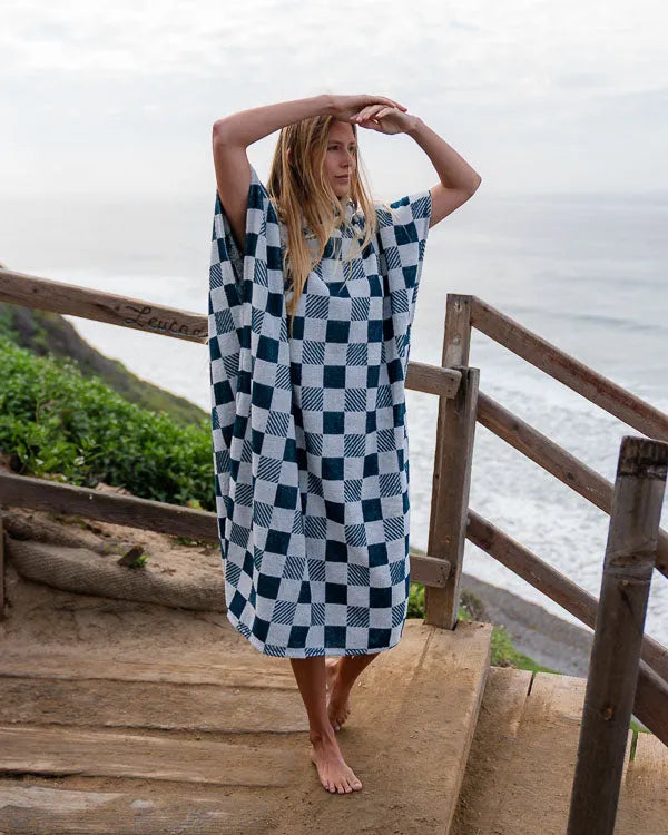 Checker Hooded Poncho