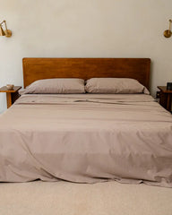 Signature Percale Solid Flat Top Sheet Beige