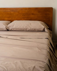 Signature Percale Solid Pillowcase Set Beige