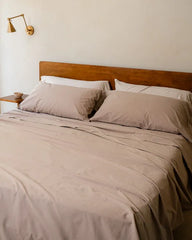 Signature Percale Solid Pillowcase Set Beige