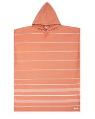 Classic Stripe Hooded Poncho Dusty Pink