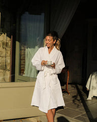 Micro Waffle Robe - Frost White